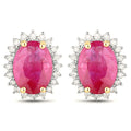 Ruby 14K Yellow Gold Earrings (3.14 ct)