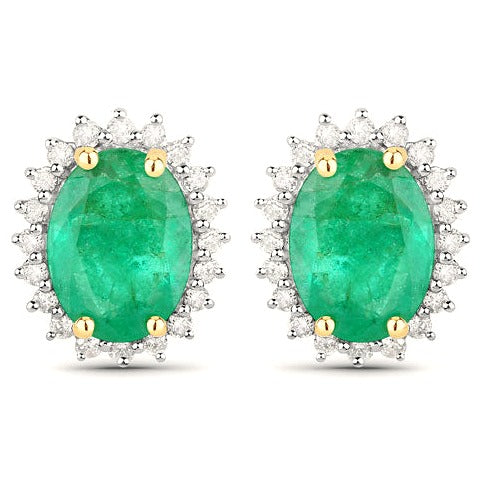 Zambian Emerald 14K Yellow Gold Earrings (2.66 ct)