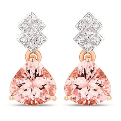 Morganite 14K Rose Gold Earrings (3.31 ct)