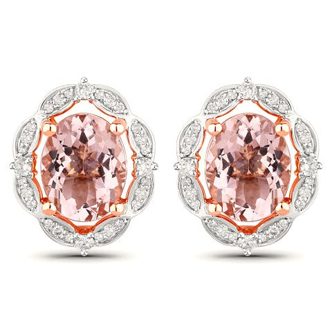 Morganite 14K Rose Gold Earrings (3.52 ct)