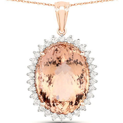 Morganite 14K Rose Gold Pendant (23.68 ct)