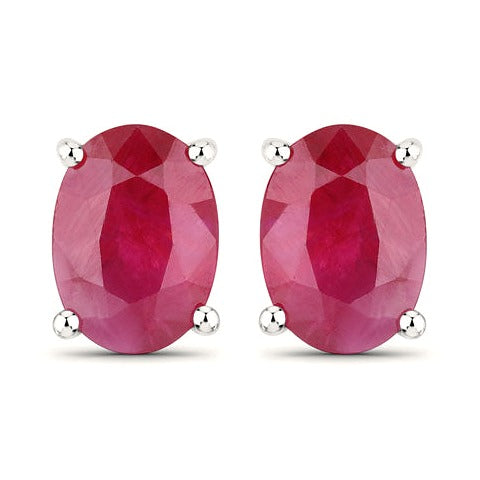Ruby 14K White Gold Earrings (1.70 ct)