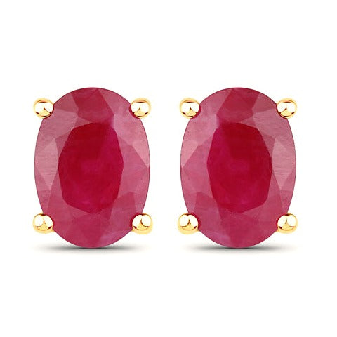 Ruby 14K Yellow Gold Earrings (1.70 ct)