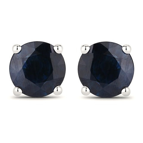 Blue Sapphire 14K White Gold Earrings (1.70 ct)