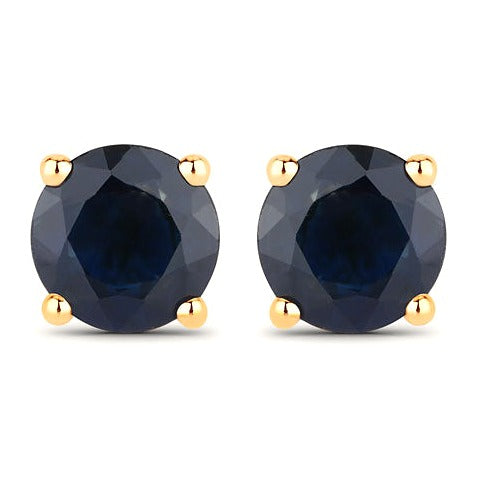 Blue Sapphire 14K Yellow Gold Earrings (1.70 ct)