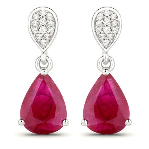 Ruby 14K White Gold Earrings (2.46 ct)