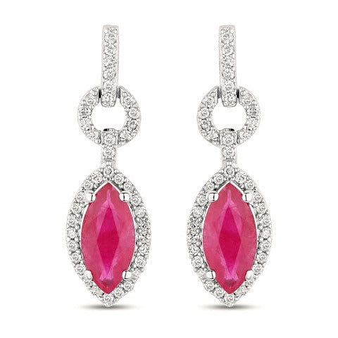 Ruby 14K White Gold Earrings (1.23 ct)
