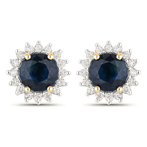 Blue Sapphire 14K Yellow Gold Earrings (2.38 ct)