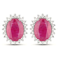 Ruby 14K White Gold Earrings (3.14 ct)