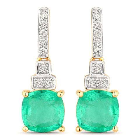 Ethiopian Emerald 14K Yellow Gold Earrings