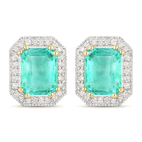 Ethiopian Emerald 14K Yellow Gold Earrings Style B