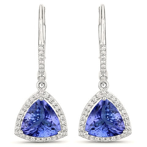 Tanzanite 14K White Gold Earrings (4.61 ct)