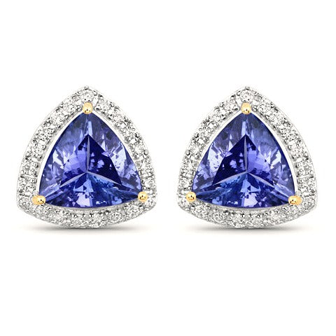 Tanzanite 14K Yellow Gold Earrings (3.82 ct)