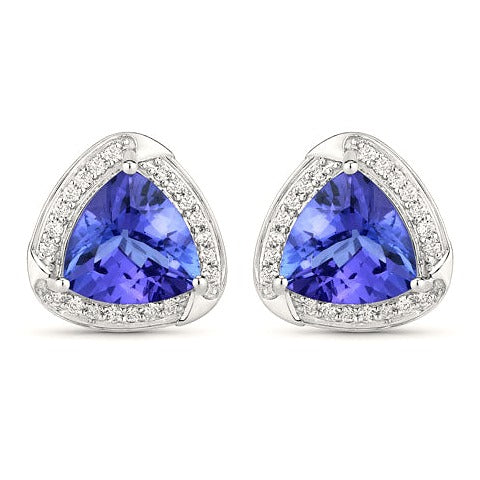 Tanzanite 14K White Gold Earrings (3.70 ct)