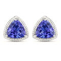 Tanzanite 14K White Gold Earrings (4.24 ct)