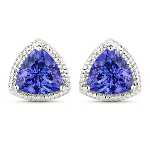 Tanzanite 14K White Gold Earrings (4.24 ct)