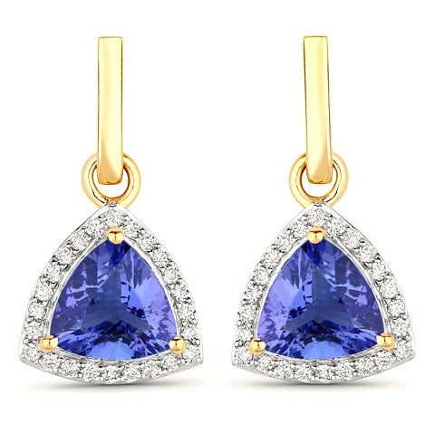 Tanzanite 14K Yellow Gold Earrings (3.86 ct)