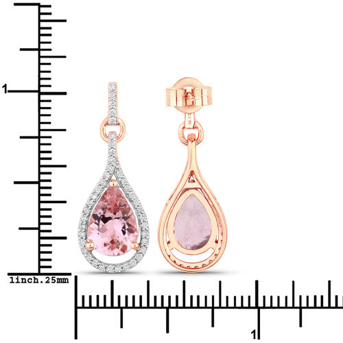 Morganite 14K Rose Gold Earrings (3.36 ct)