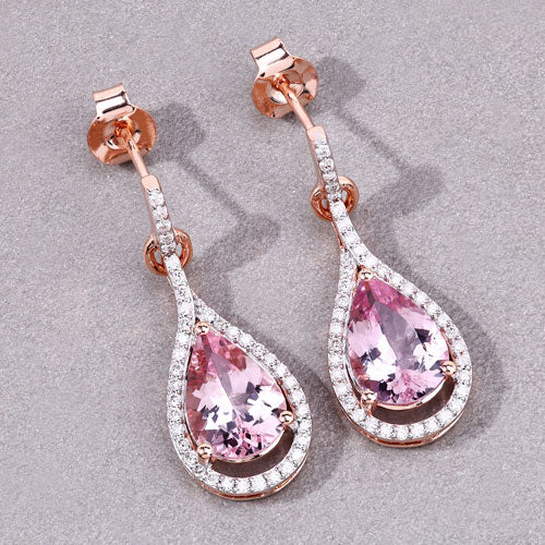 Morganite 14K Rose Gold Earrings (3.36 ct)