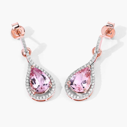 Morganite 14K Rose Gold Earrings (3.36 ct)