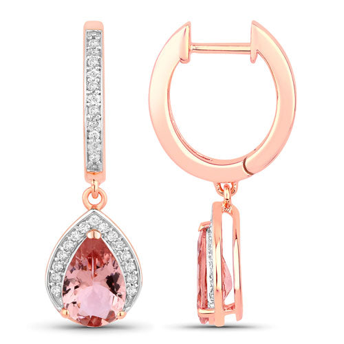 Morganite 14K Rose Gold Earrings (1.97 ct)