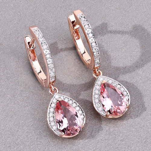 Morganite 14K Rose Gold Earrings (1.97 ct)