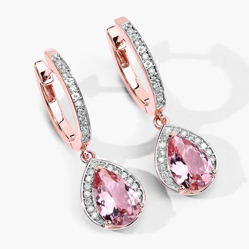 Morganite 14K Rose Gold Earrings (1.97 ct)