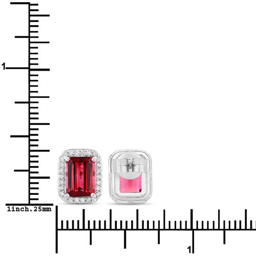 Rubellite 14K White Gold Earrings Style C