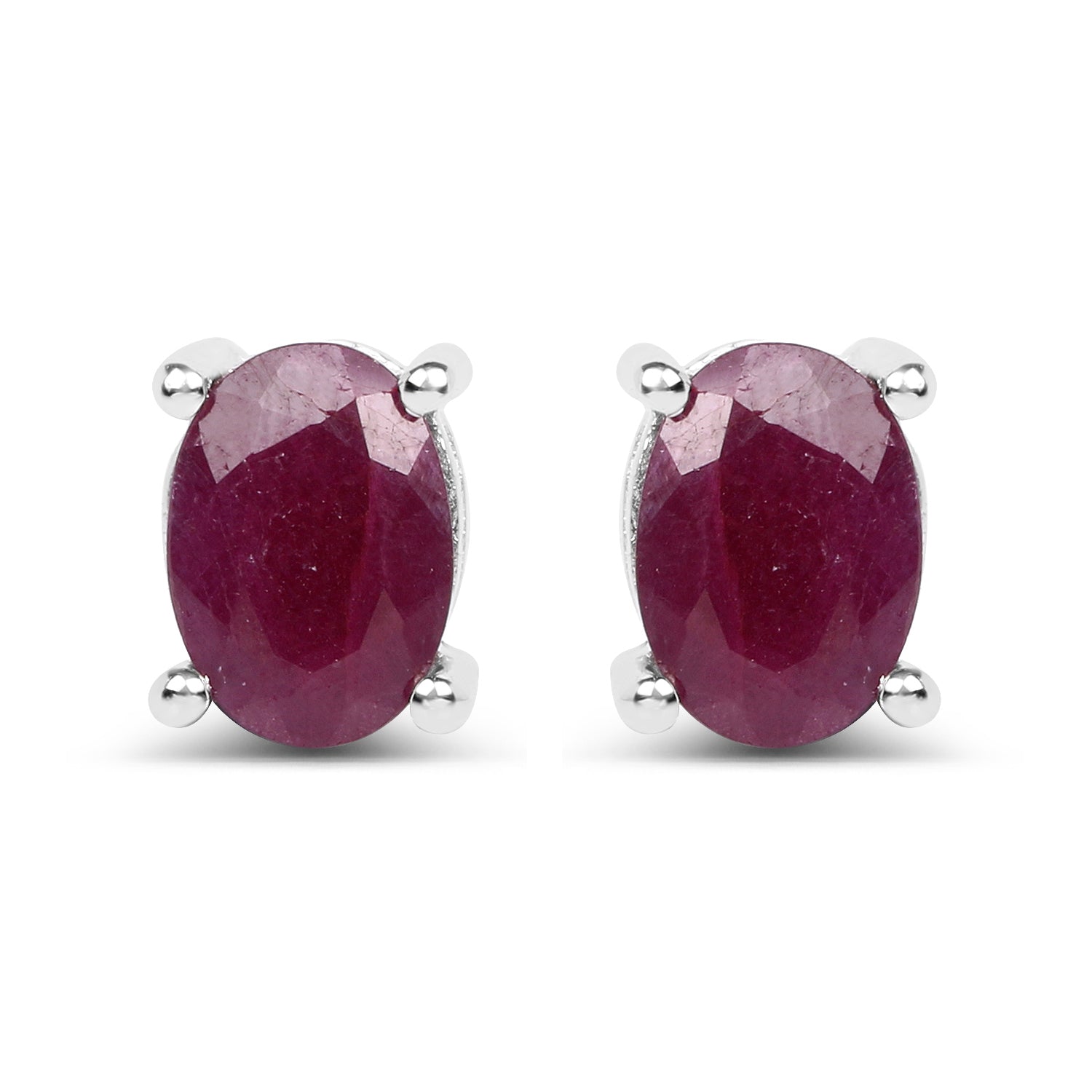 Ruby 14K White Gold Earrings (1.70 ct) - gallery