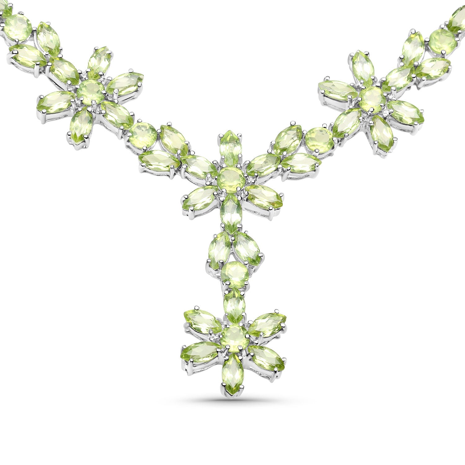 Peridot Sterling Silver Necklace Style I - gallery