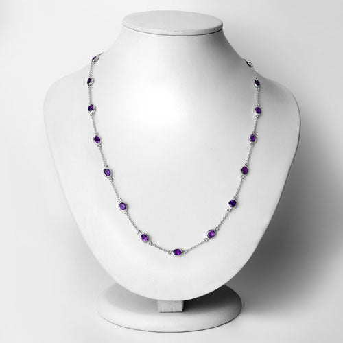 Amethyst Sterling Silver Necklace Style B