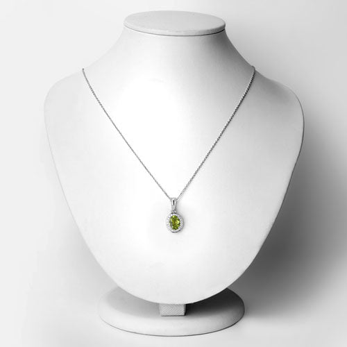 Peridot & Diamond Sterling Silver Pendant