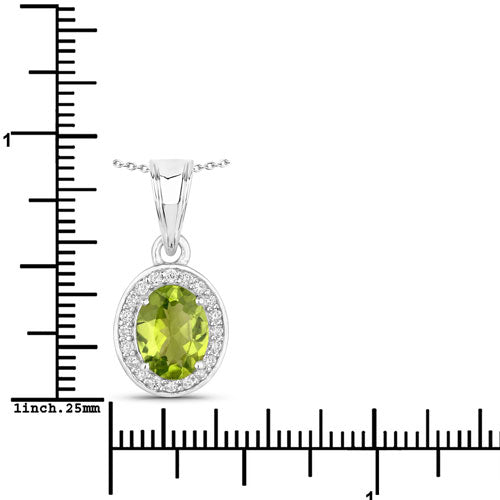 Peridot & Diamond Sterling Silver Pendant