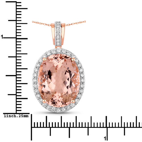 Morganite 14K Rose Gold Pendant (16.40 ct)