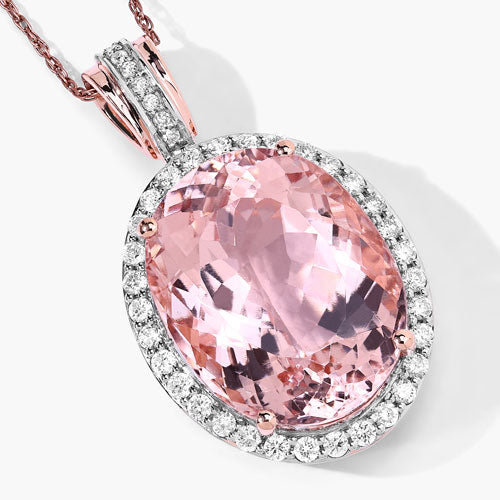 Morganite 14K Rose Gold Pendant (16.40 ct)