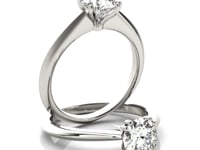 14K White Gold Double Prong Set Solitaire Diamond Engagement Ring (1 CT TW)