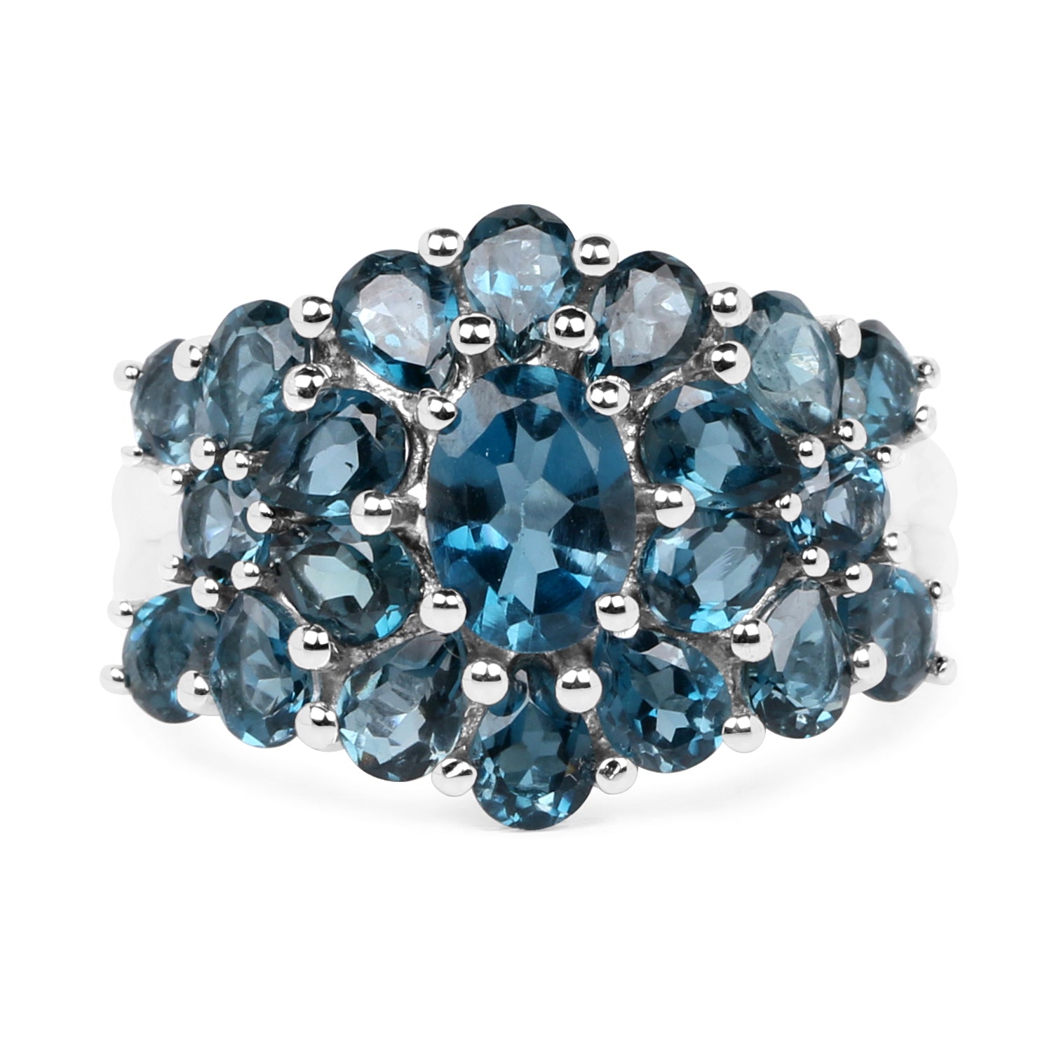 London Blue Topaz Sterling Silver Ring (4.24 ct) - view2