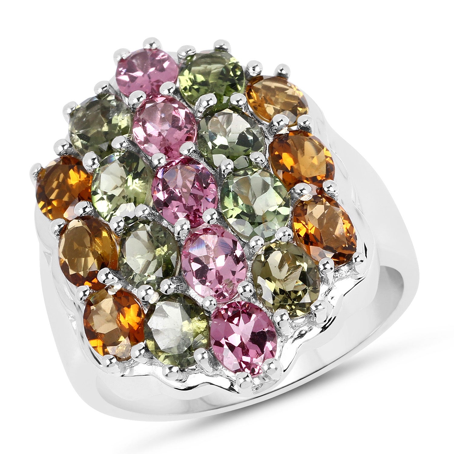 Multi Tourmaline Sterling Silver Ring - gallery