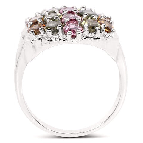 Multi Tourmaline Sterling Silver Ring
