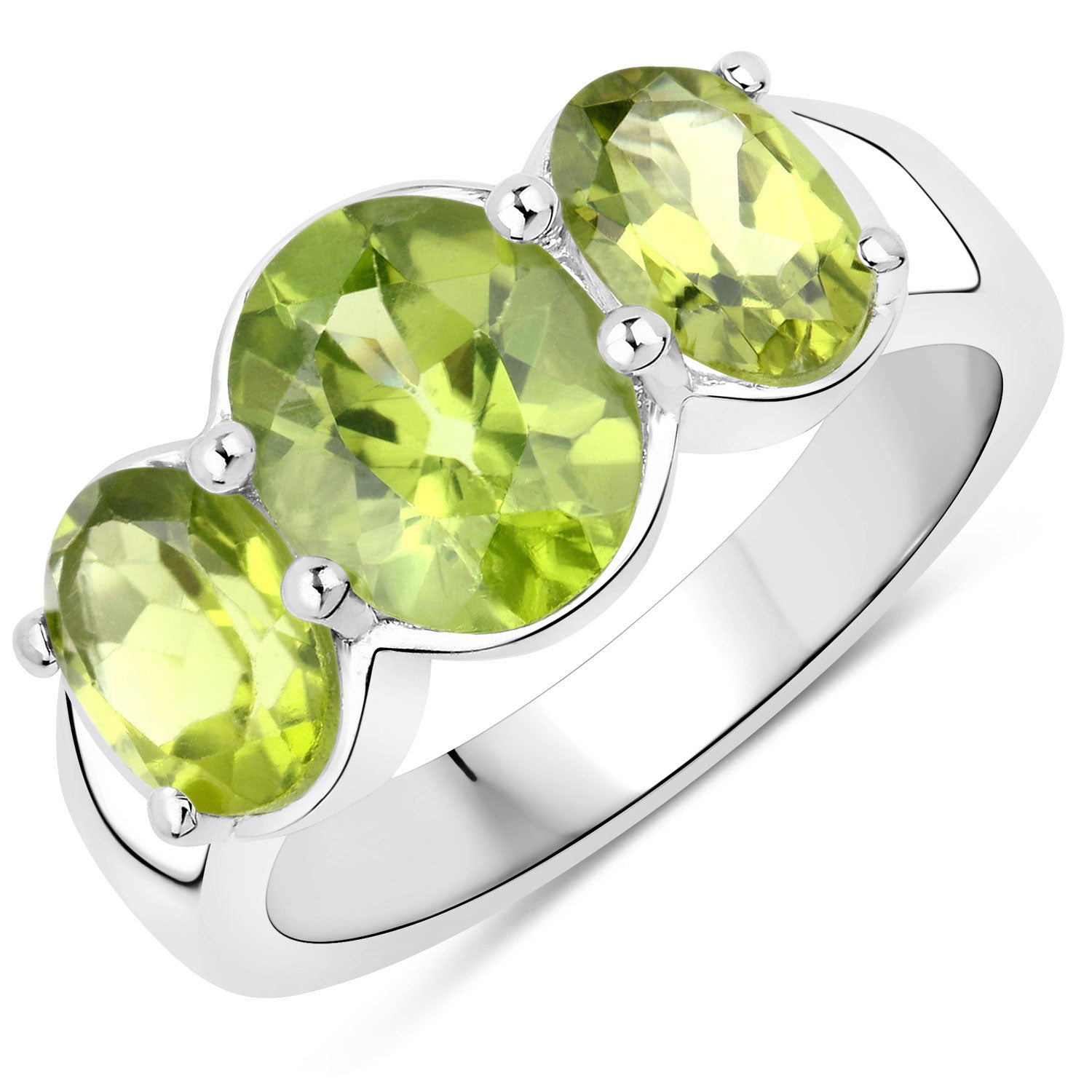 Peridot Sterling Silver Ring (3.36 ct) - gallery