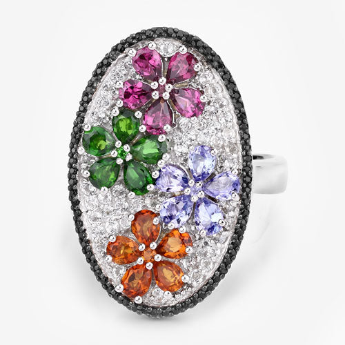 Multi-Stone Sterling Silver Ring (5.01 ct)