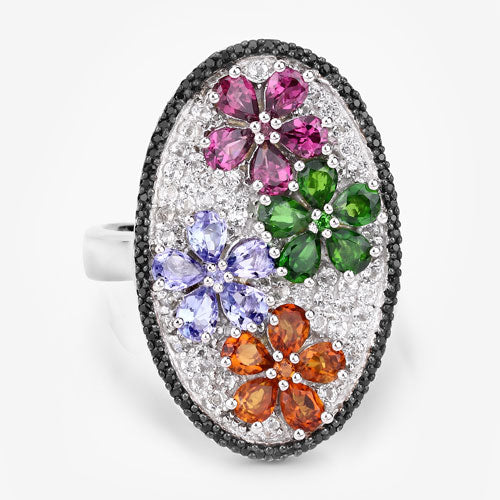 Multi-Stone Sterling Silver Ring (5.01 ct)