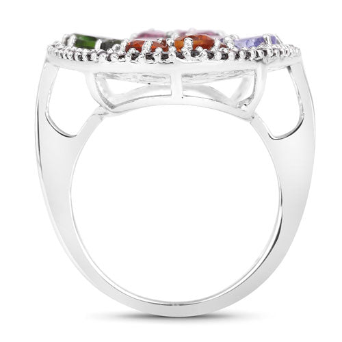 Multi-Stone Sterling Silver Ring (5.01 ct)