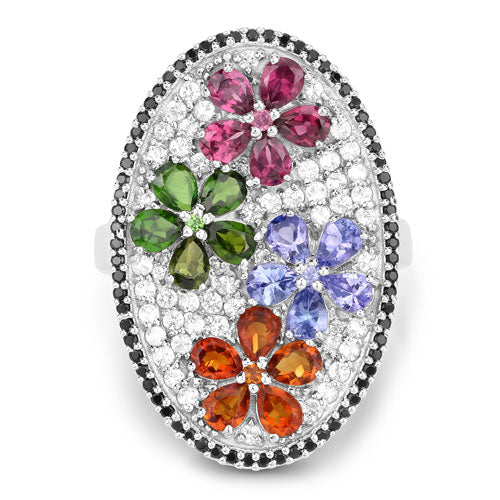 Multi-Stone Sterling Silver Ring (5.01 ct)