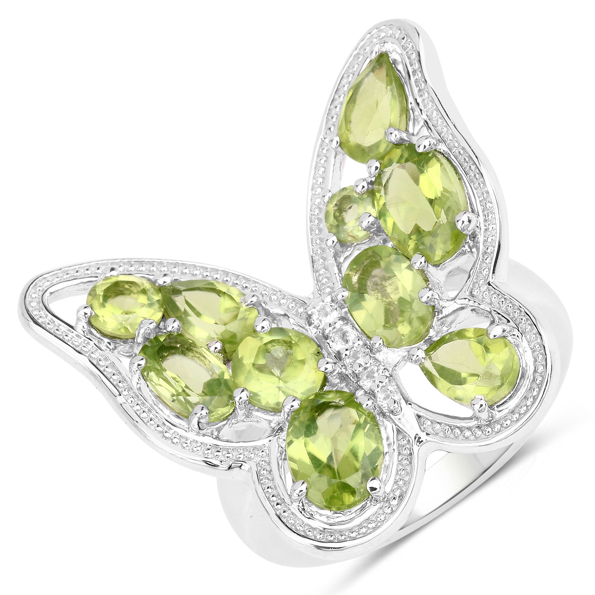 Peridot & Topaz Sterling Silver Ring (4.61 ct) - gallery