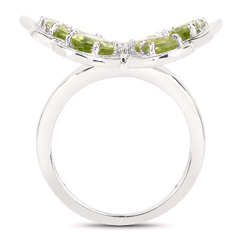 Peridot & Topaz Sterling Silver Ring (4.61 ct)