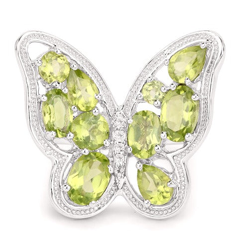 Peridot & Topaz Sterling Silver Ring (4.61 ct)