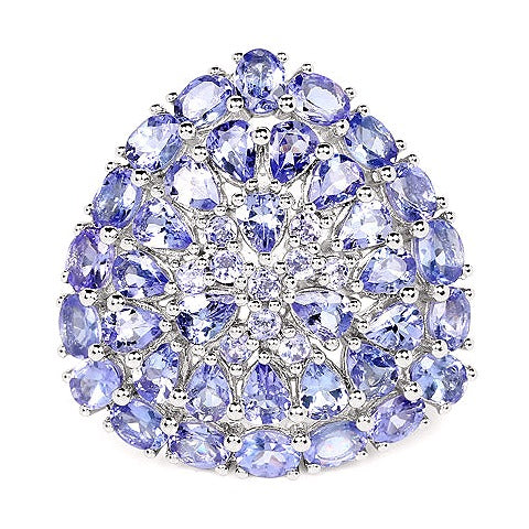 Tanzanite Sterling Silver Ring (5.93 ct)
