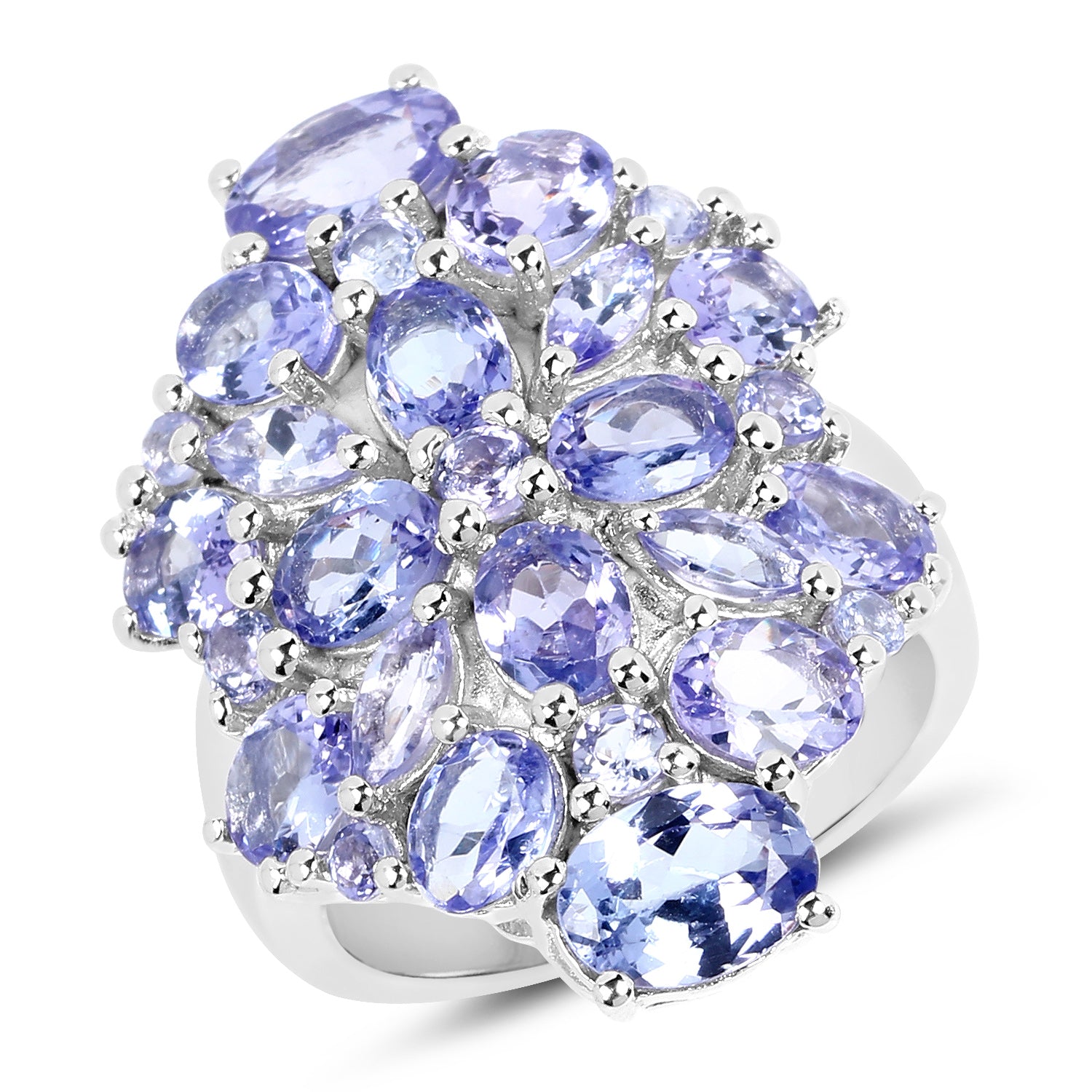 Tanzanite Sterling Silver Ring (6.48 ct) - gallery