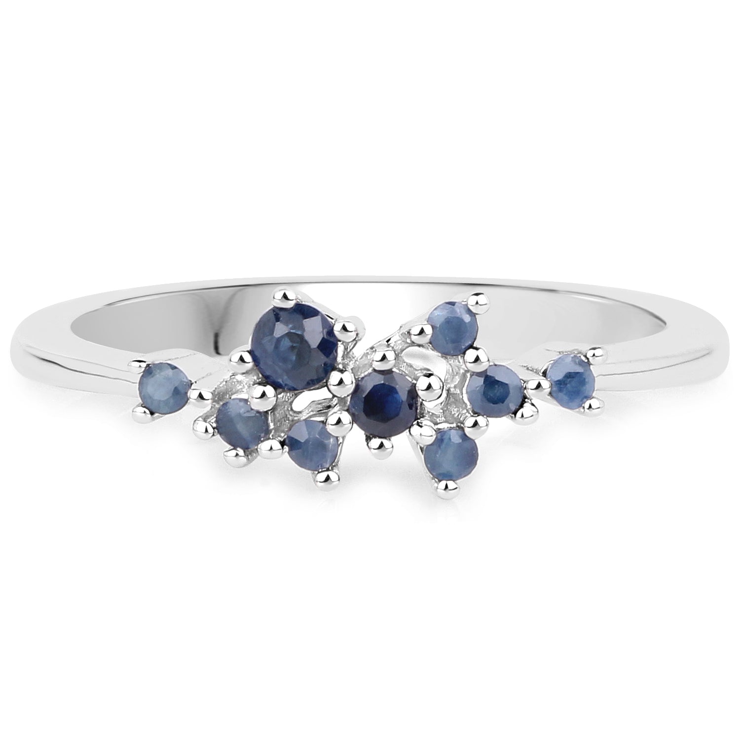 Blue Sapphire Sterling Silver Ring (0.28 ct) - view2